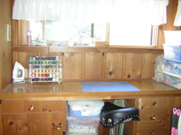 sewing area after