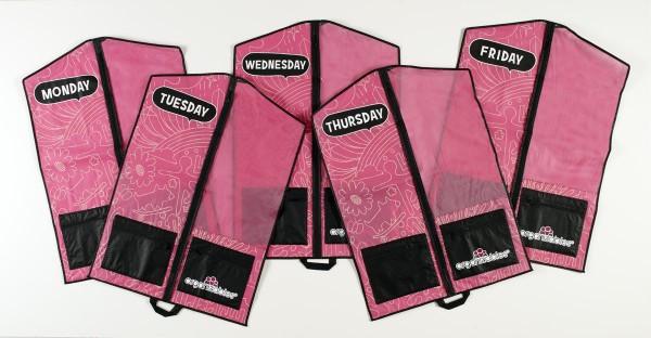 Kathi Burns provides organizing solutions with the 5-Weekday-Hanging-Bags